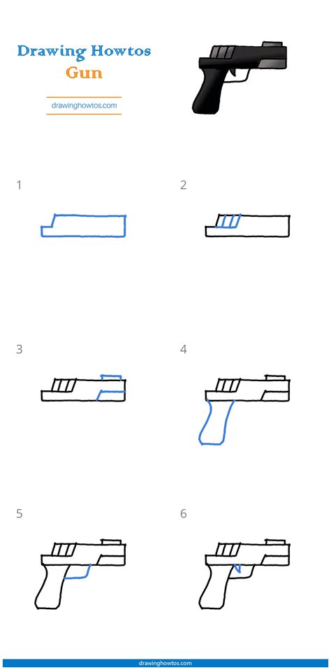 Drawing Of Guns Step By Step - Drawing Word Searches