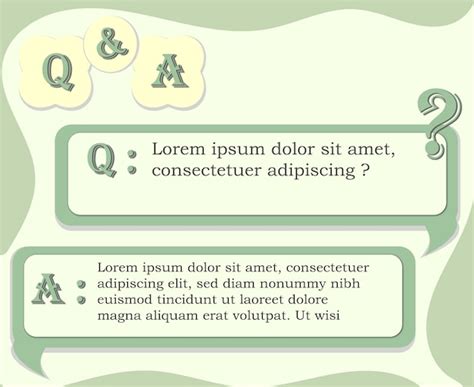 Question and answers concept with green question box | Premium Vector