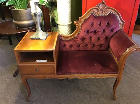 Vintage Metal Telephone Table With Seat at Ana Means blog