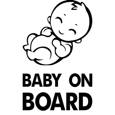 Sticker, Baby on Board, Alb, 20cm - eMAG.ro