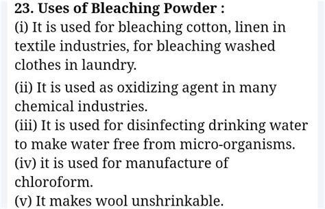 Physical and chemical properties of bleaching powder - Brainly.in