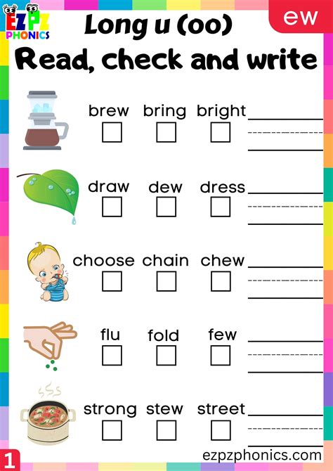 ew Words Long u (oo) Vowel Sound - ezpzphonics.com