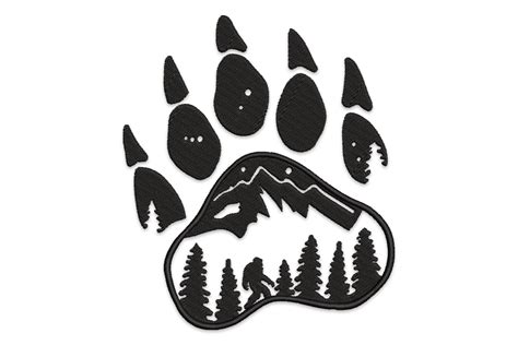 Mountains Bear Paw Print · Creative Fabrica