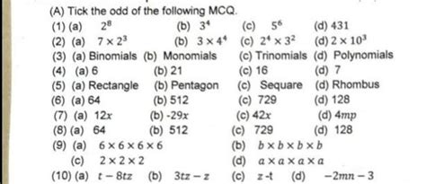 gyus please solve all questions of Tick the correct answer - Brainly.in