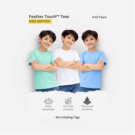Feather Touch Boys Plain Round Neck T-Shirt – Mint, White & Sky Blue ...