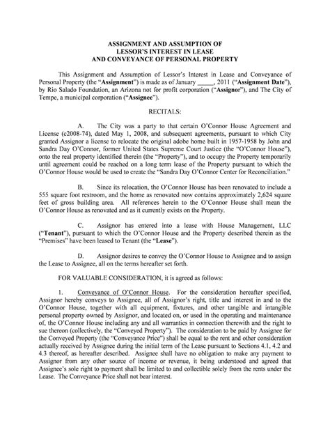 Fillable Online ASSIGNMENT AND ASSUMPTION OF LESSOR'S INTEREST IN ...