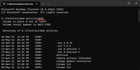 Image result for Command-Prompt List Files Atributes Author