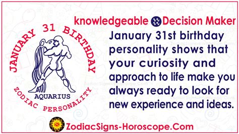 January 31 Zodiac (Aquarius) Horoscope Birthday Personality and Lucky ...