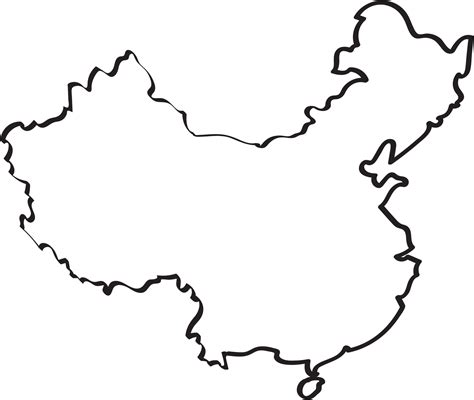 Doodle freehand outline sketch of China map. 10330614 PNG