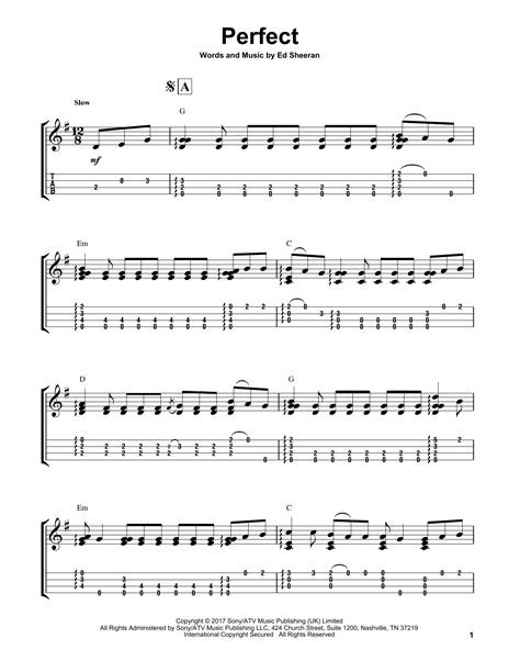 Perfect (Easy Ukulele Tab) - Print Sheet Music Now