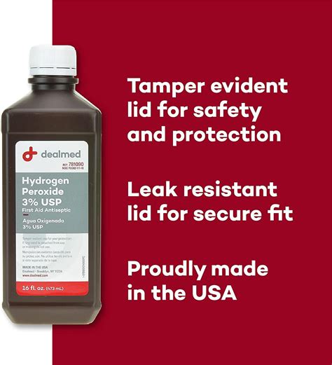 Dealmed Hydrogen Peroxide 3% USP 16 fl. oz. - USA Made First Aid Cleaner | Buy Now with Express ...