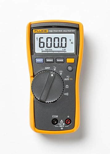 Fluke 117 True-RMS Digital Multimeter with Large Backlit Display 6000 ...