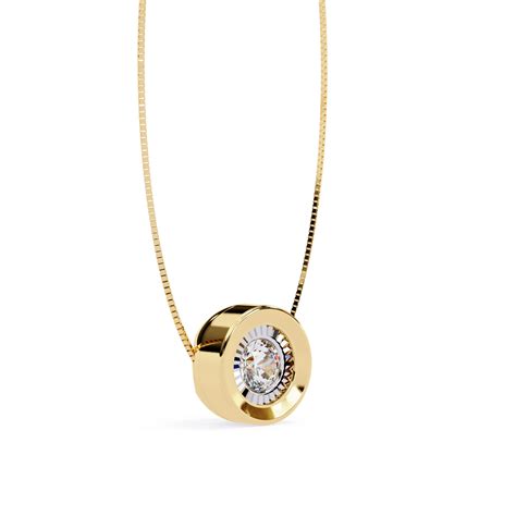 WOKE ™ VVS-F Lab Grown Diamond .45 Carat Round Bezel pendant – Woke ...