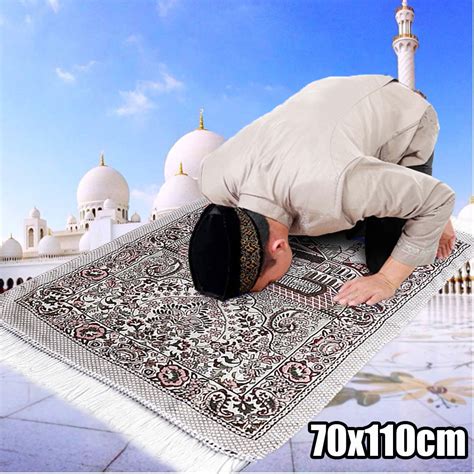 Islamic Travel Prayer Mat Rug Blanket Hajj Umrah Ramadan Tassel Carpet ...