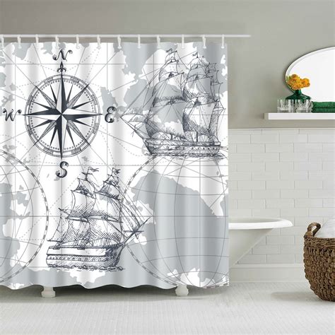 Nautical Map Shower Curtain