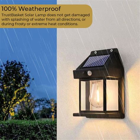 TrustBasket Solar Light Outdoor for wall, Wireless Garden Lights Outdo
