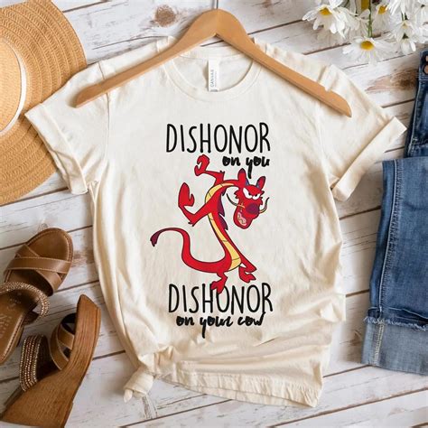 Mulan Mushu Dishonor On Your Cow Disneyland Graphic Adult Shirt ...