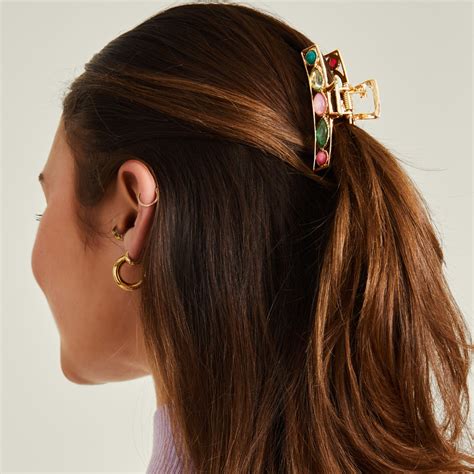 Accessorize London Women's Multi Gem Claw Clip - Accessorize India