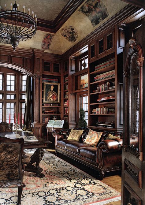 Traditional Home Library Design 的图像结果