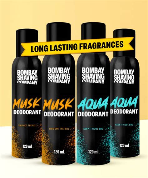 BOMBAY SHAVING COMPANY Fresh Aqua & Intense Musk 120mlx4 Combo ...