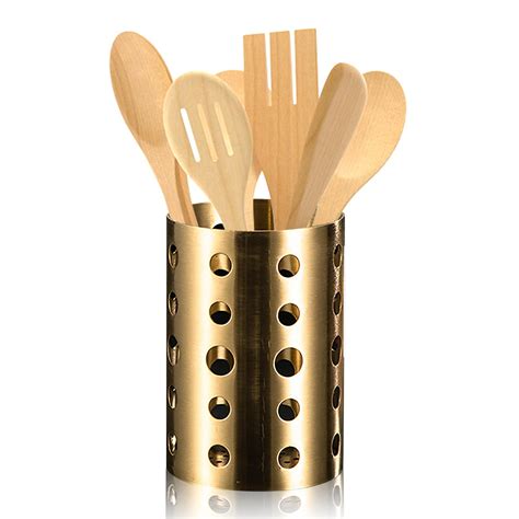Amazon.com: Stainless Steel Utensil Holders for Kitchen, Large Cooking ...
