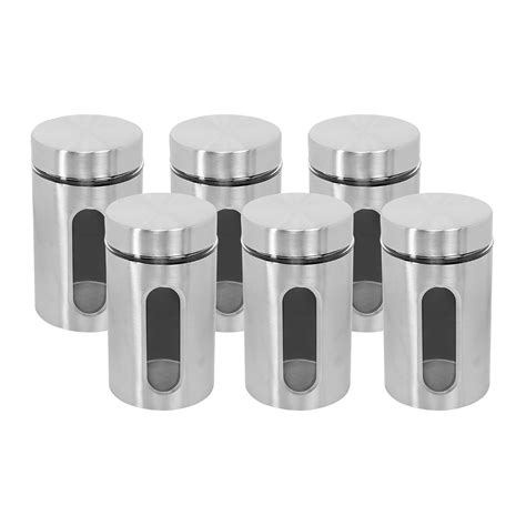 WRINGO Steel Cover Window Clear Glass Jars for Kitchen Storage Food ...