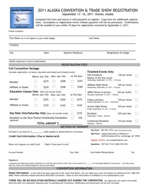 Fillable Online 2011 ALASKA CONVENTION & Fax Email Print - pdfFiller