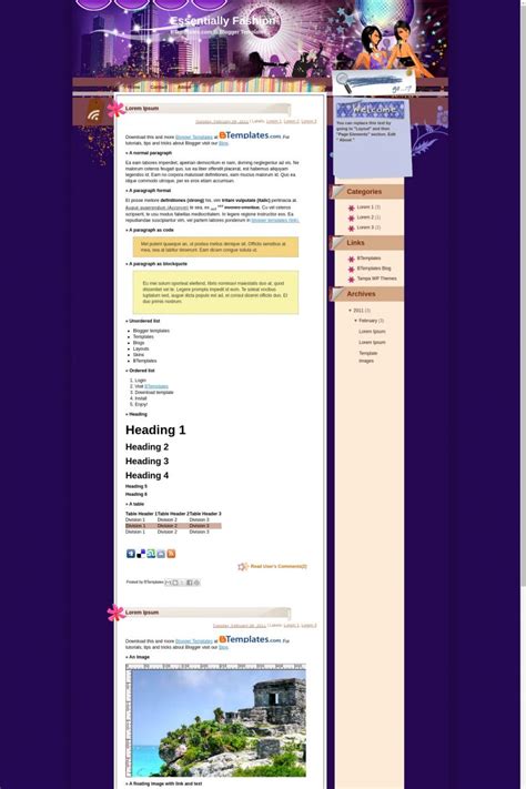 Essentially Fashion Blogger Template - BTemplates