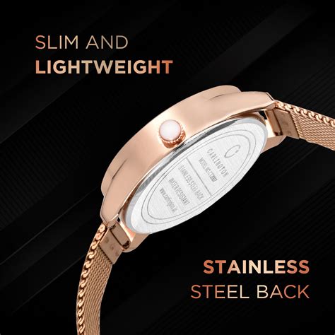 Carlington Elite Ladies Self Adjustable Mesh Strap Water Resistant Ana