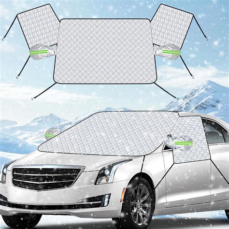 WenYa Car Windshield Snow Cover - 4 Layers Thick Front Windshield Frost Cover for Protection ...