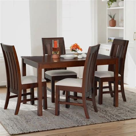 Royaloak Muar Malaysian 4 Seater Dining Table Set | Mindy Veneer Table ...