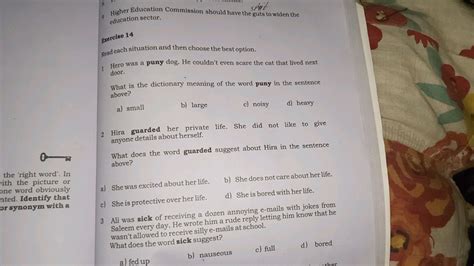 Exercise 14 Read each situation and then choose the best option. Hero wa..