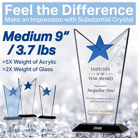 Crystal Central Custom Engraved Crystal Employee of The Year Award ...