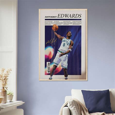 Anthony Edwards Poster, Basketball Poster, Sports Poster 1, Full-Size ...