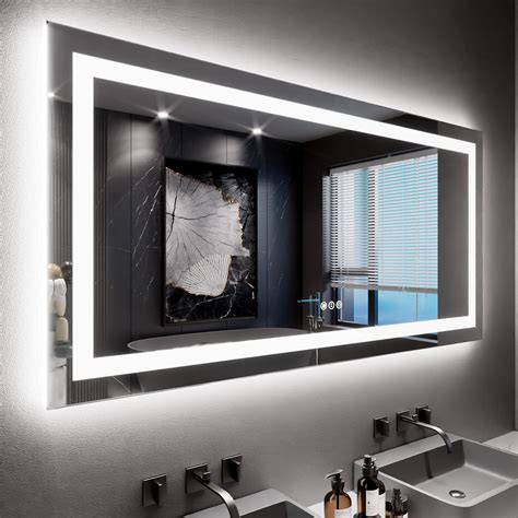 Amazon.com: LOAAO 60X30 LED Bathroom Mirror with Lights, Anti-Fog ...