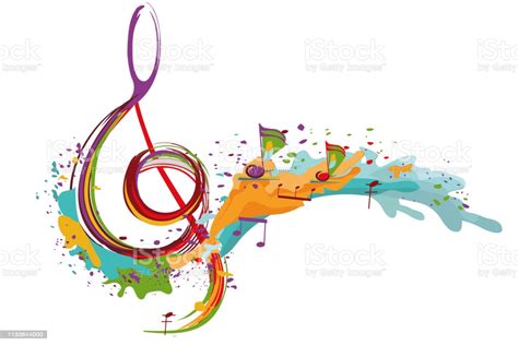 Abstract Musical Design With A Treble Clef Stock Illustration ...