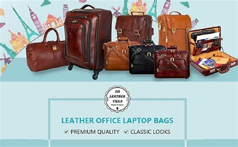 Buy Leather Villa LV Genuine Leather Laptop Briefcase Bag for Men |15.6 ...