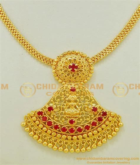 Buy Latest Lakshmi Design Ruby Stone Marriage Bridal Gold Necklace ...