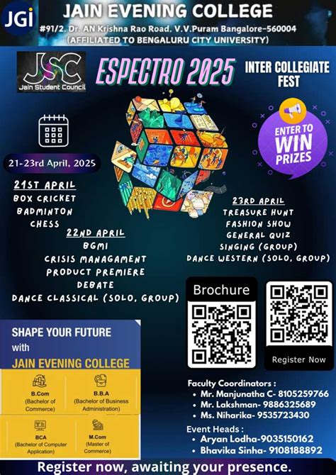 Espectro 2025, Jain Evening College