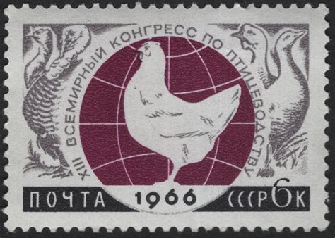 SCG10450 - USSR 1966 – XIII World Poultry Congress – 6 Kopeks – Stamp ...