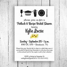 Potluck Wedding Invitation by Potluck Recipe Shower Invitation Potluck Wedding Shower Potluck Wedding Invitation