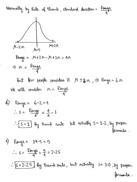 [Solved] d. Apply the range rule of thumb to estimate the standard ...