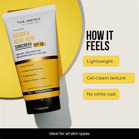 Kesar & Kojic Acid Sunscreen - 50g – Dr Sheth's