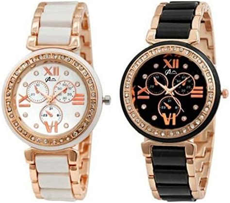 SWISSTYLE Combo of 2 Analogue White Dial Womens Watches-Ss-703W-703B ...