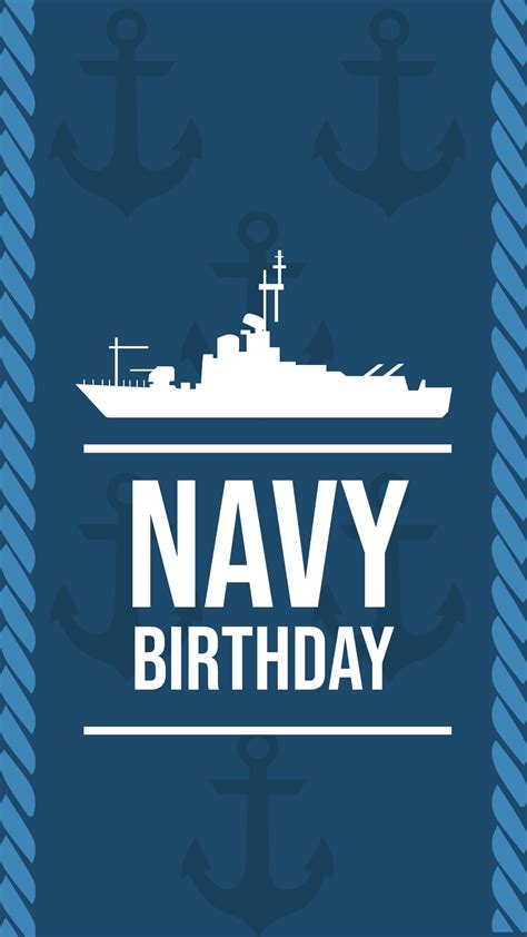 Free Navy Birthday iPhone Background Template to Edit Online