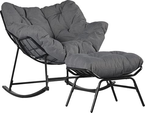Amazon.com: OKSTENCK Outdoor Rocking Chair with Footrest, Indoor and ...