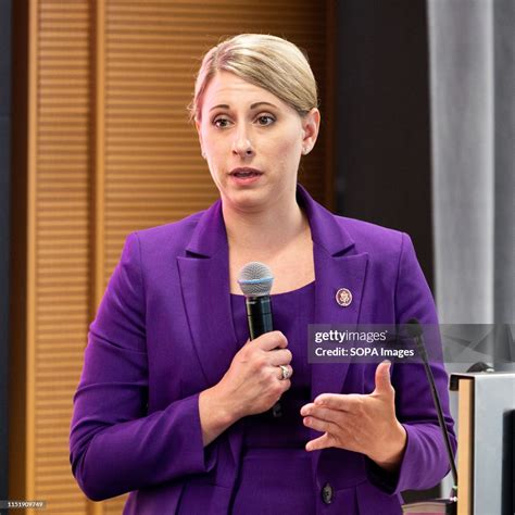 S. Representative Katie Hill speaking at the Ignite Young Women Run ...