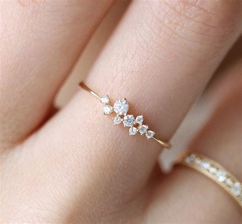 Longfu Stylish 18k Gold Filled Studded Rings for Women India | Ubuy