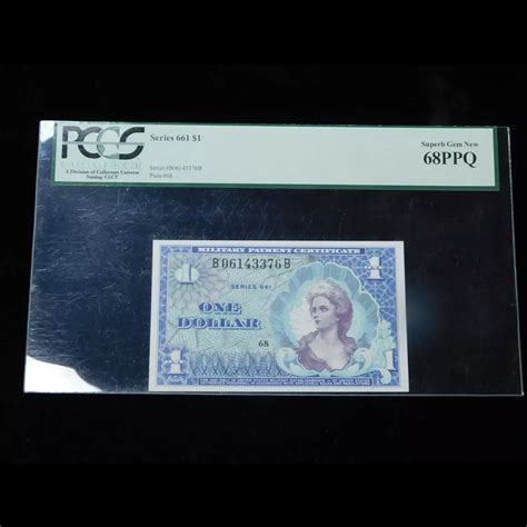 Military Payment Certificate - One Dollar - Series 661 - PCGS 68PPQ ...