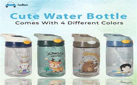 FunBlast Cute Water Bottle with Sipper for Kids, Sipper Bottle, Anti ...